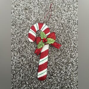 Metal Candy Cane Christmas Ornament